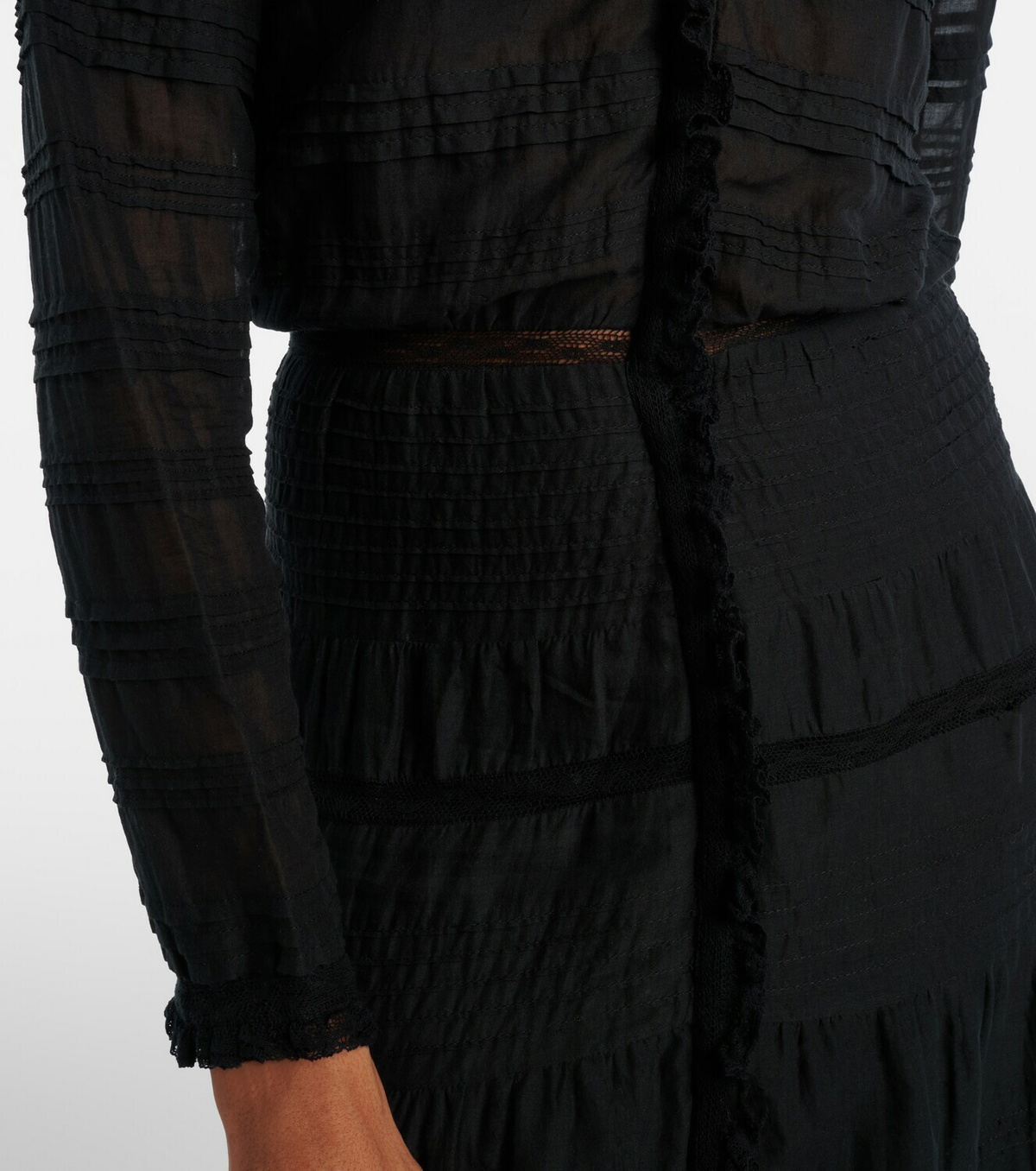 Marant Etoile Daniva lace-trimmed cotton midi dress