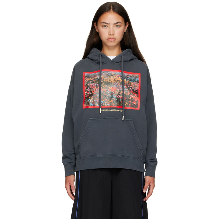 Photo: Off-White Gray Flowers Field Skate Hoodie