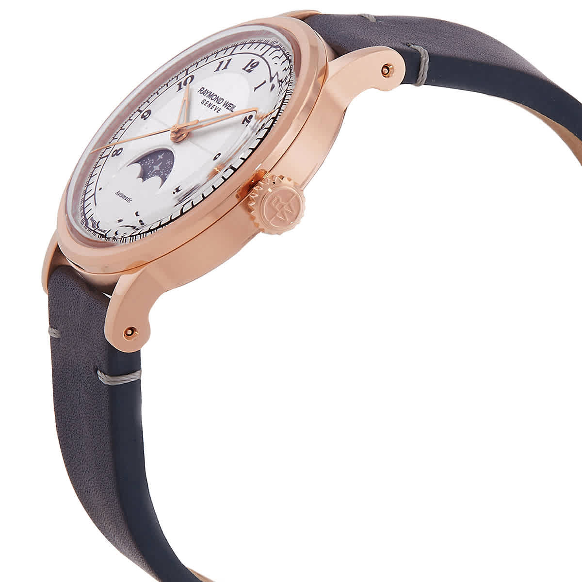 Raymond Weil Millesime Automatic Moon Phase Silver Dial Ladies Watch 2145-PC5-05650