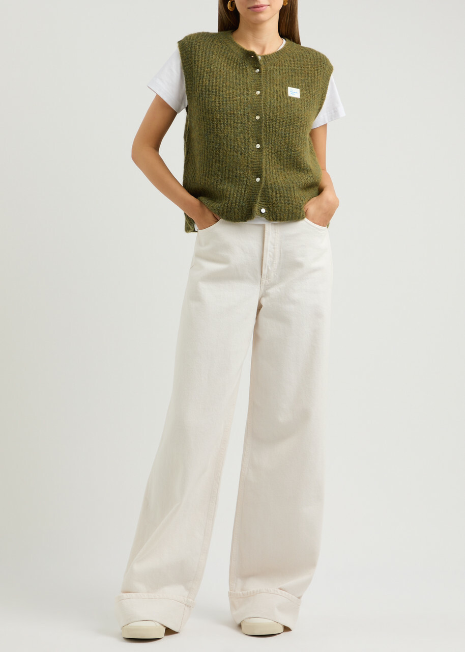 American Vintage East Logo Ribbed-knit Vest Green American