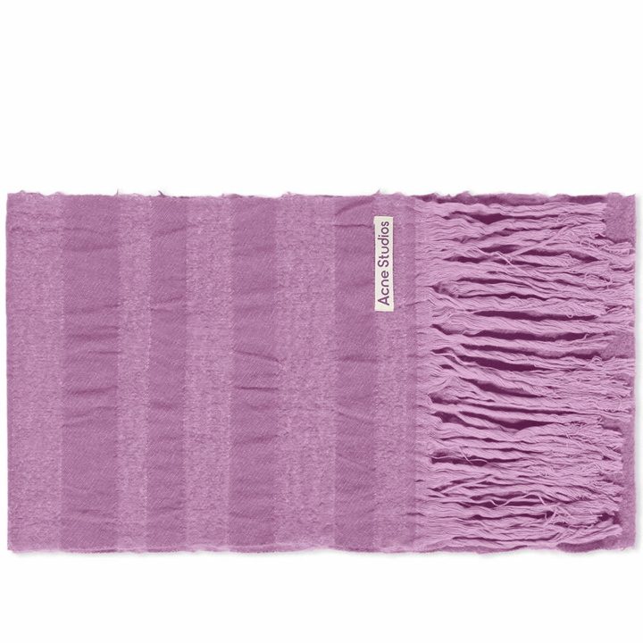 Photo: Acne Studios Men's Vaiano Stripe Scarf in Lilac Purple