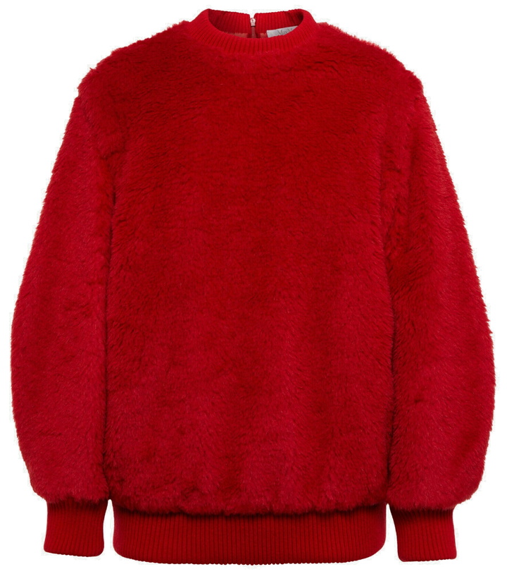 Photo: Max Mara - Carmine wool-blend teddy sweatshirt