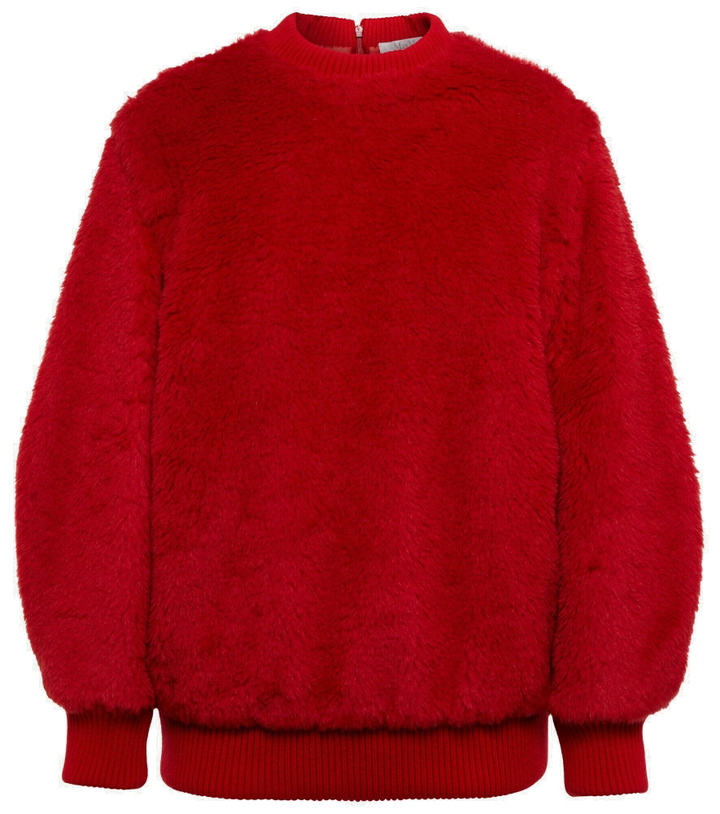 Photo: Max Mara - Carmine wool-blend teddy sweatshirt