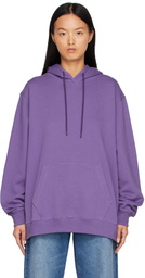 MSGM Purple Maxi Logo Print Hoodie