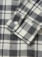 Mr P. - Checked Organic Cotton and Linen-Blend Shirt - White