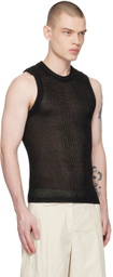 LOW CLASSIC Black Round Neck Tank Top