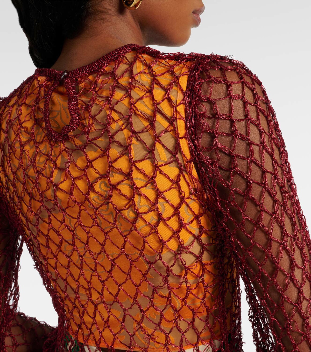 Etro Open-knit sweater and printed crop top set