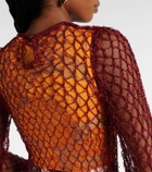 Etro Open-knit sweater and printed crop top set