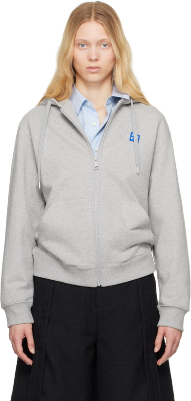 Photo: ADER error Gray Sig; TRS Tag 01 Zip-Up Hoodie