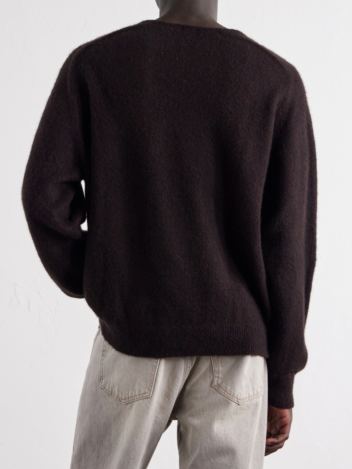 A.PRESSE - Brushed Cashmere Sweater - Brown