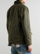 Polo Ralph Lauren - Polo Country Corduroy and Leather-Trimmed Waxed Cotton-Canvas Field Jacket - Green