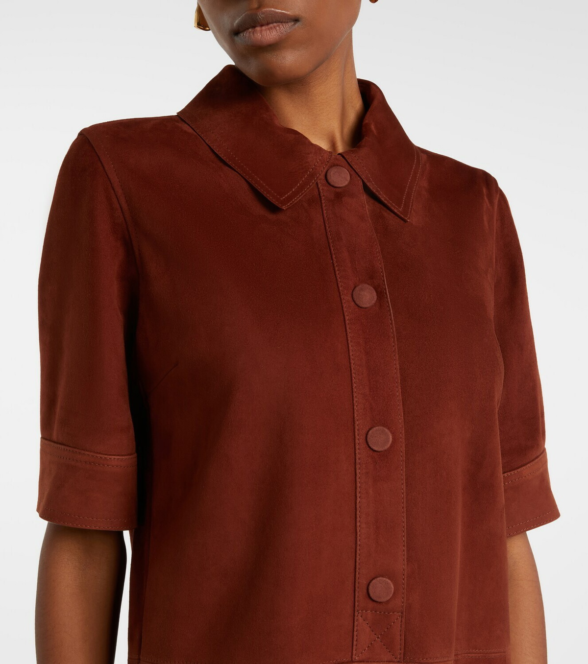Yves Salomon Suede polo dress