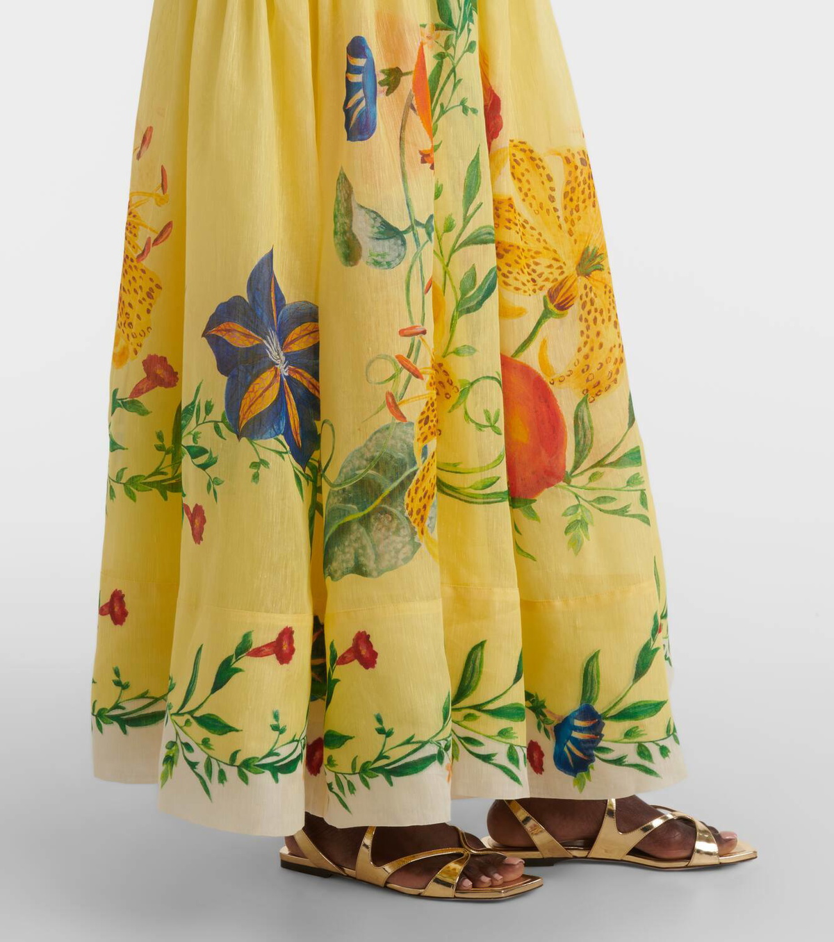 Alémais Dahlia floral linen-blend maxi dress ALÉMAIS