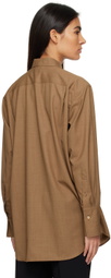 AURALEE Brown Button-Down Shirt