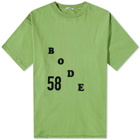 Bode Men's Flocked T-Shirt in Green