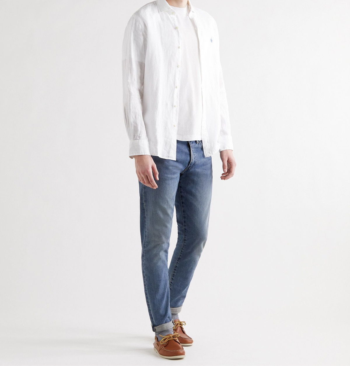 POLO RALPH LAUREN - Slim-Fit Logo-Embroidered Linen Shirt - White Polo Ralph Lauren POLO RALPH LAUREN - Slim-Fit Logo-Embroidered Linen Shirt - White Polo Ralph Lauren