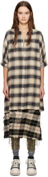 R13 SSENSE Exclusive Black & Beige Minidress