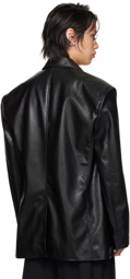 LU'U DAN Black CLOT Edition Oversized Tailored Faux-Leather Blazer