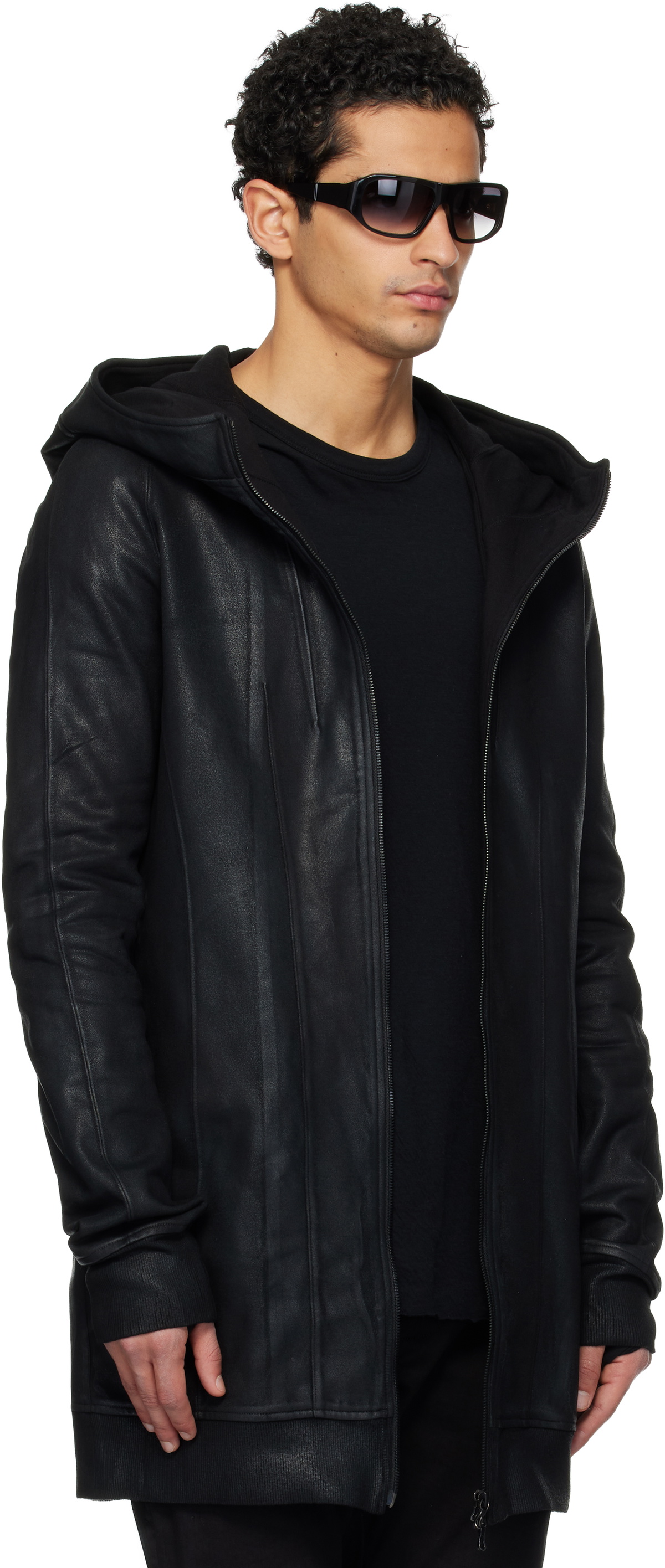 Julius Black Seamed Hoodie