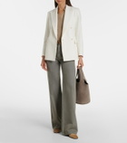Eleventy Double-breasted wool and cashmere blazer