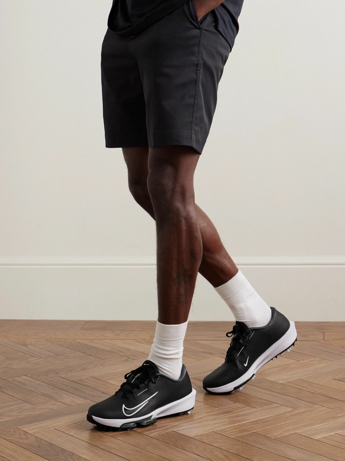Nike Golf - Air Zoom Infinity Tour 2 Rubber-Trimmed Flyknit Golf Sneakers - Black