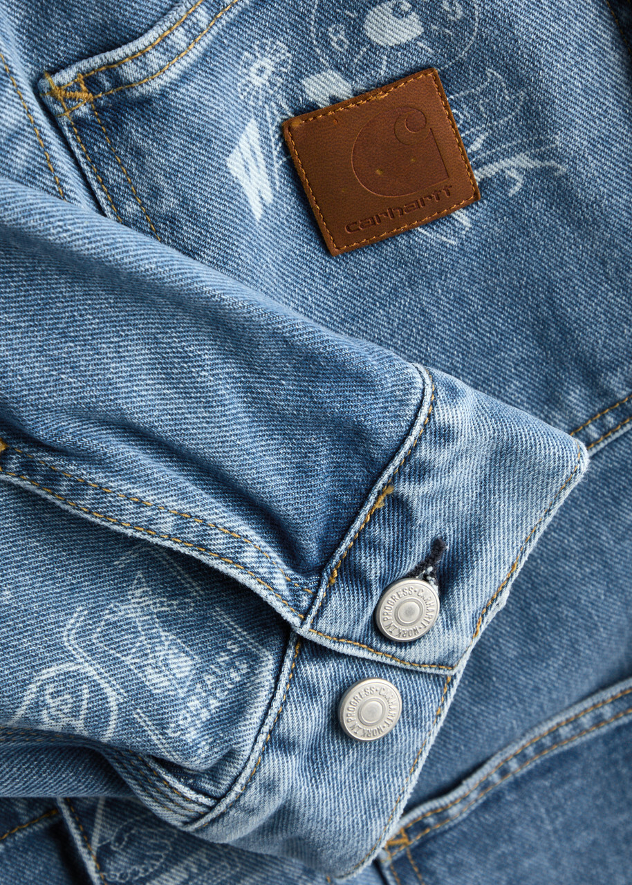 Carhartt Wip Stamp Printed Denim Jacket Blue Carhartt WIP