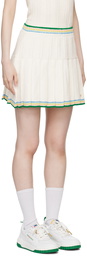 Casablanca Off-White Pleated Miniskirt