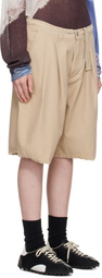 ERL Beige Distressed Chino Shorts