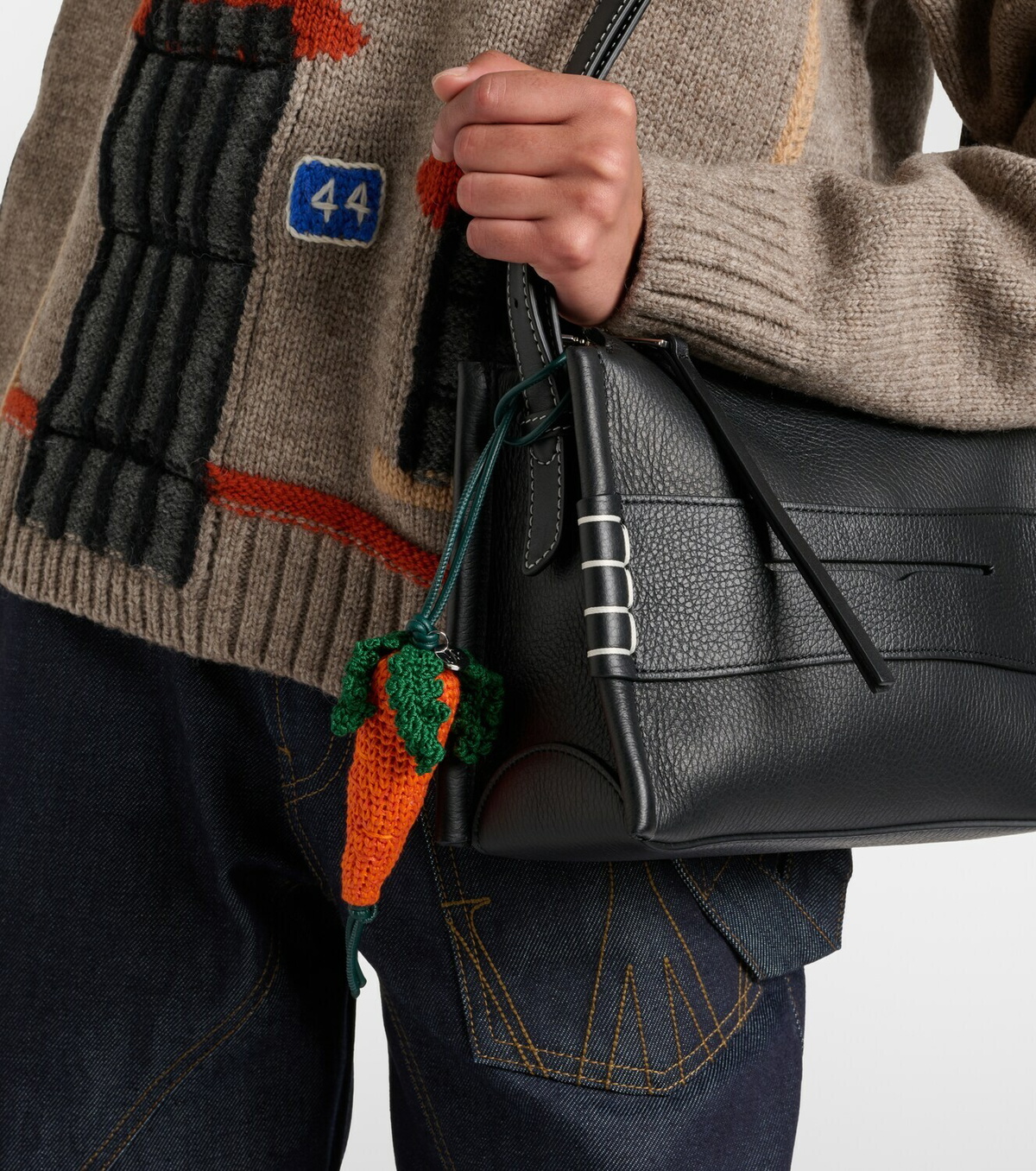 JW Anderson Carrot knitted bag charm