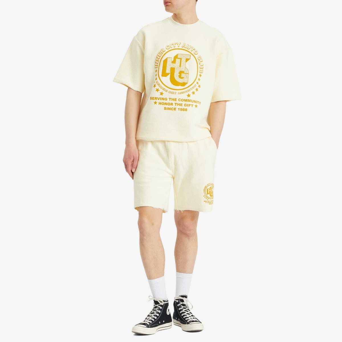 Honor the Gift Men's Association Herringbone Crewneck T-Shirt in White