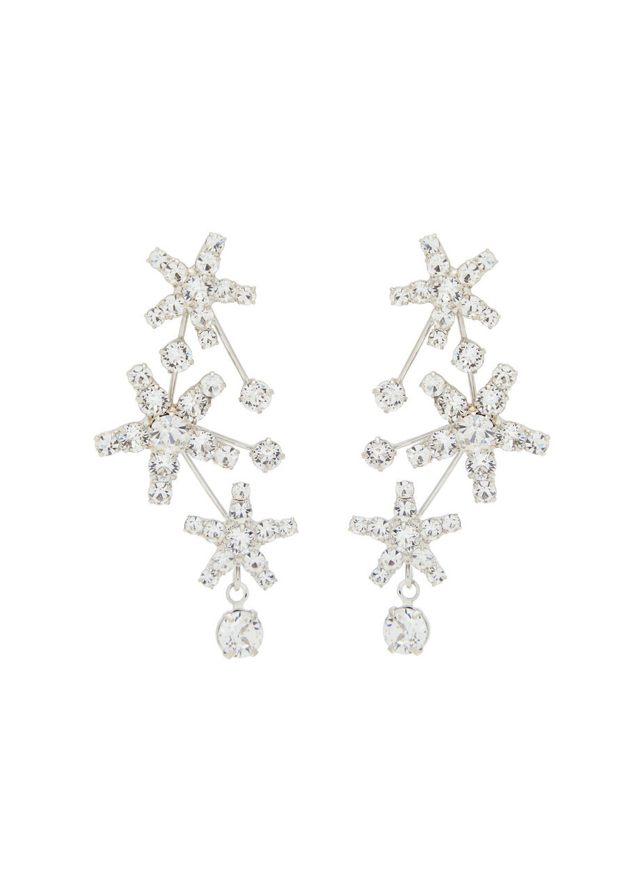 Jennifer Behr Azar Crystal-embellished Rhodium-plated Drop Earrings - One Size
