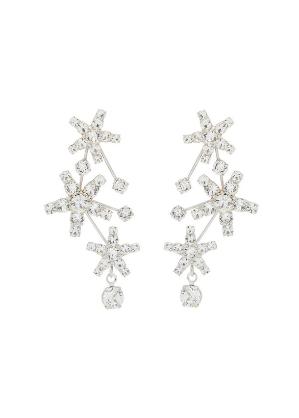 Photo: Jennifer Behr Azar Crystal-embellished Rhodium-plated Drop Earrings - One Size