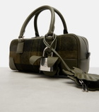 Loewe Amazona 23 leather-trimmed tartan tote bag