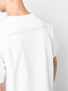 WHO DECIDES WAR BY EV BRAVADO - Printed Cotton T-shirt