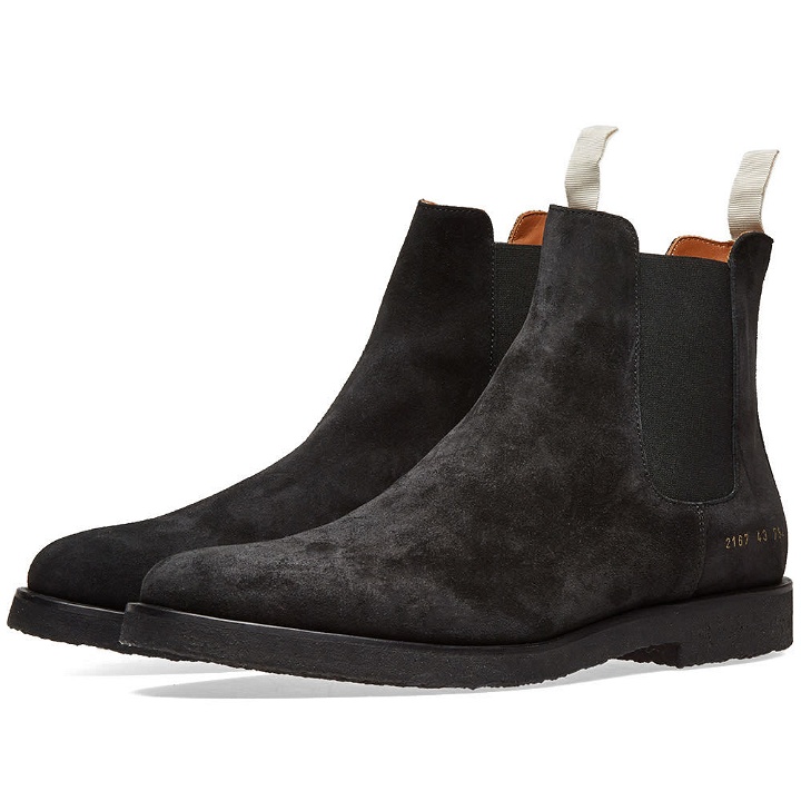 Photo: Common Projects Chelsea Boot Suede Black