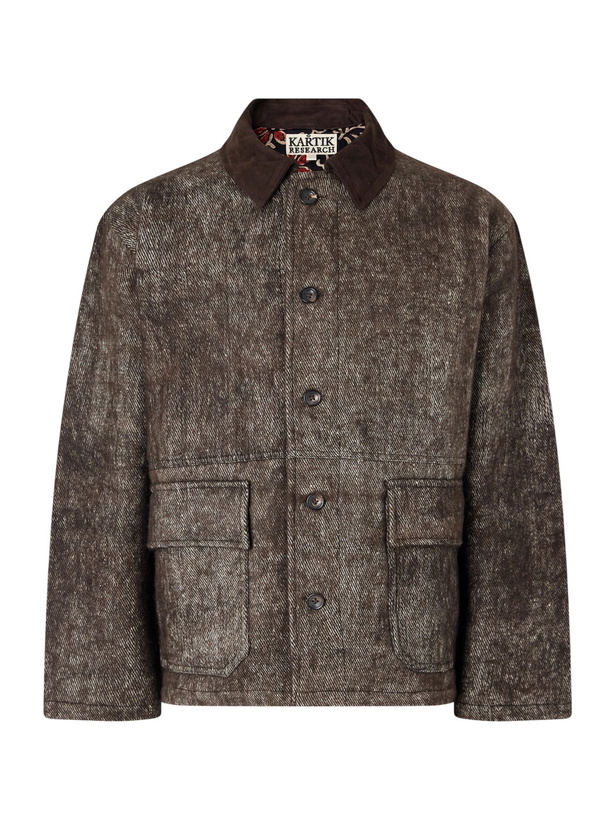 Photo: Kartik Research - Suede-Trimmed Yak and Silk-Blend Twill Jacket - Brown