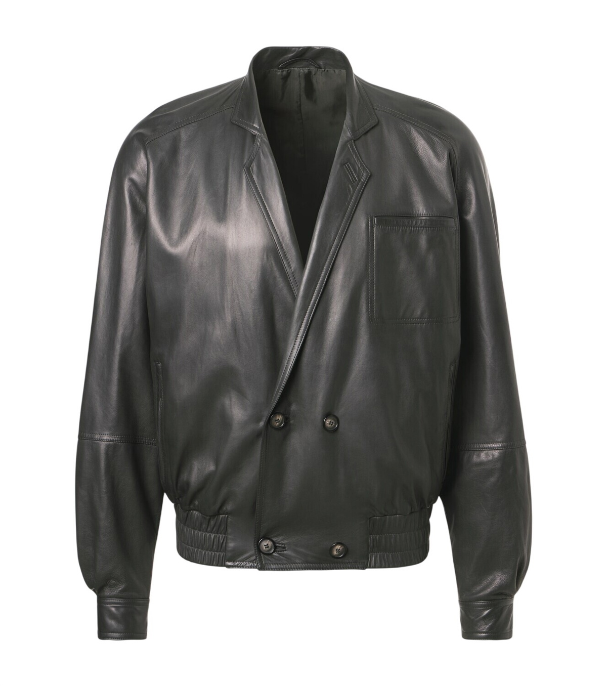 Giorgio Armani Shearling-trimmed leather jacket Giorgio Armani