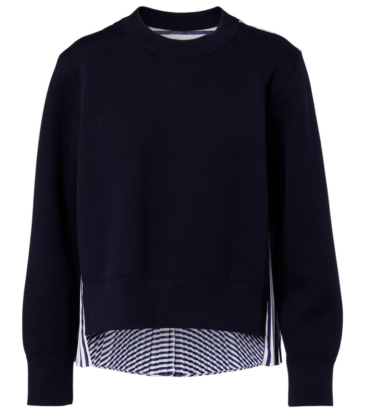 Photo: Sacai Striped cotton-blend sweatshirt