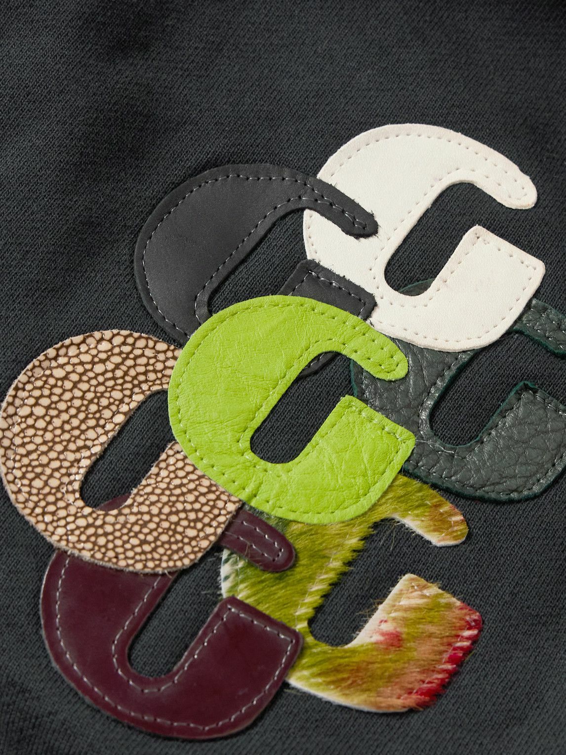 Gallery Dept. - Paint-Splattered Embellished Cotton-Jersey Hoodie - Black