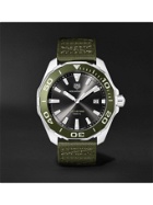 TAG Heuer - Aquaracer 43mm Stainless Steel and NATO Webbing Watch, Ref. No. WAY101L.FC8222 - Green