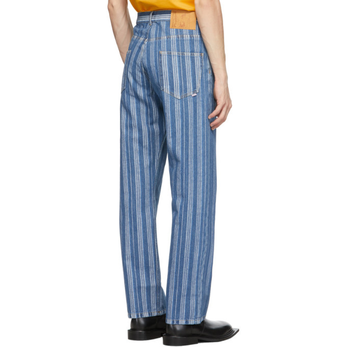 Martine Rose Straight Leg Jeans Blue Stripe - L