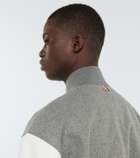 Thom Browne - Engineered stripe wool varsity jacket