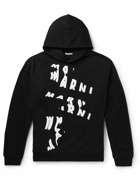 Marni - Logo-Print Cotton-Jersey Hoodie - Black