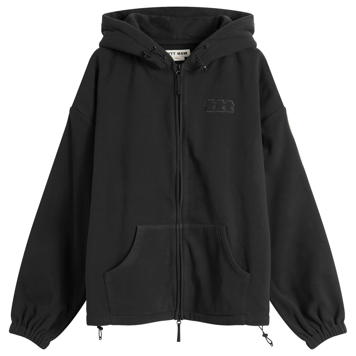 TTT MSW Men's Polartec Logo Fleece Hooded Jacket in Black