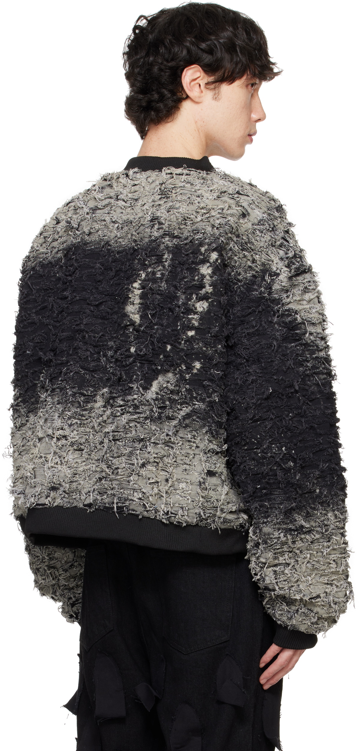 Who Decides War Gray & Black Husk Bomber Denim Jacket