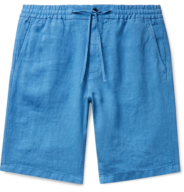 Photo: NN07 - Seb Linen Drawstring Shorts - Blue
