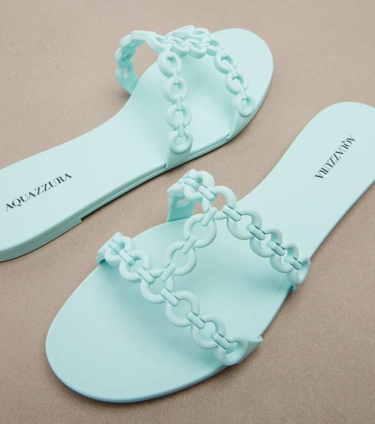 Aquazzura Infinity Chain Jelly slides