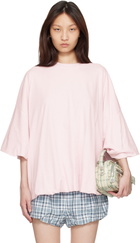 Acne Studios Pink Gathered Logo T-shirt