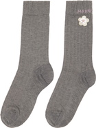 Marni Gray Daisy Applique Socks