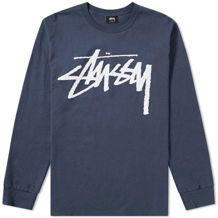 Photo: Stussy Long Sleeve Old Stock Tee Blue